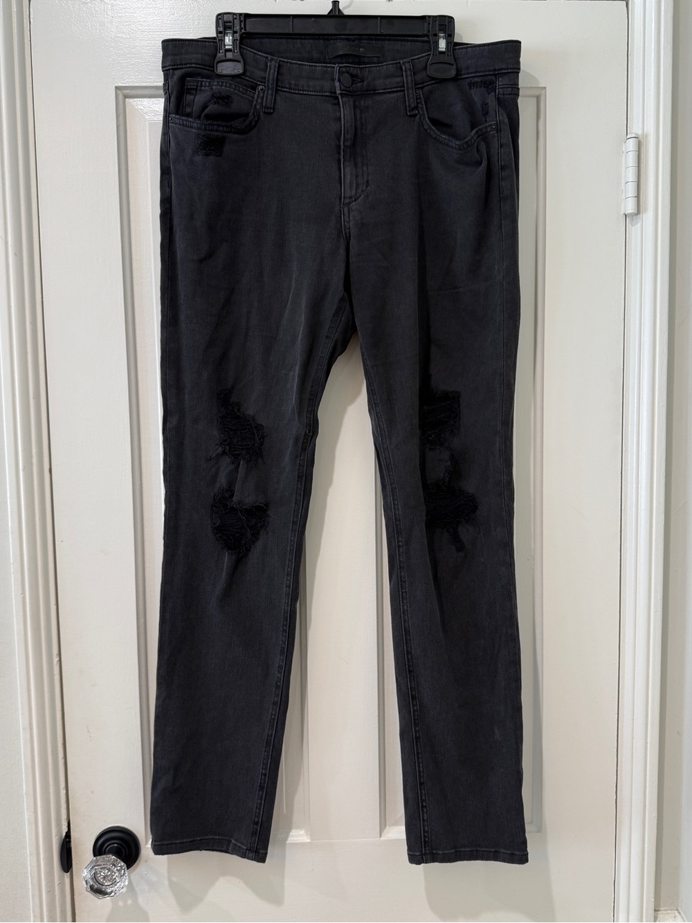 Joes jeans women’s distressed boyfriend slim black jeans skinny Charlie ankle